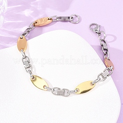 Bracelets à maillons ovales en acier inoxydable 304 pour femmes et hommes&nbsp;BJEW-F527-08A-GP