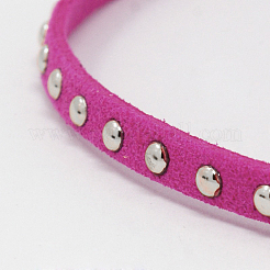 Cordón de ante sintético con tachuelas de aluminio plateado&nbsp;LW-D004-05-S