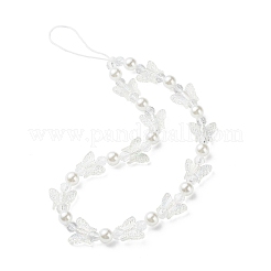 Handyriemen aus Acryl mit Schmetterlingsperlen&nbsp;HJEW-YW0001-01