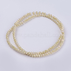 FilI di perline in vetro placcato&nbsp;GLAA-F077-FR02