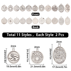 22 Stück 11 Stile tibetischer Stil Legierung Anhänger Emaille-Einstellungen&nbsp;FIND-SC0002-23