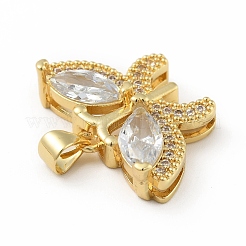 Pendentifs avec zircon cubiques à micro-pavés en laiton&nbsp;KK-B059-34G-D