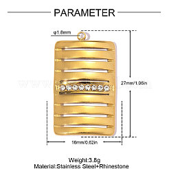 Pendentifs en acier inoxydable 304 avec strass en cristal&nbsp;RB-OY001-12G-01