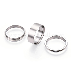Abnehmbare geriffelte Fingerringfassungen aus Edelstahl 304&nbsp;STAS-WH0047-73E-P