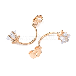 Écrous de boucles d'oreilles en alliage de zircone cubique transparente&nbsp;FIND-C082-01A-KCG