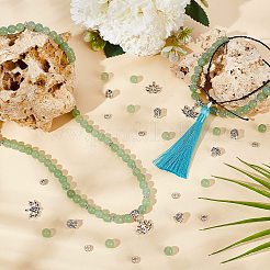 Set di gioielli decorativi con ciondolo di perline di avventurina verde naturale&nbsp;DIY-OC0012-06
