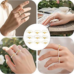 Anelli con perle d'acqua dolce naturali e perline in acciaio inossidabile 304&nbsp;RJEW-FS00001-24