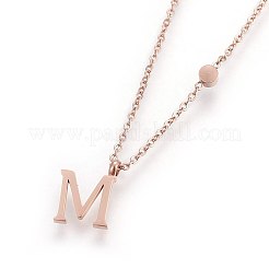 Colliers pendentifs initiaux en acier inoxydable 304&nbsp;NJEW-G321-04RG-M