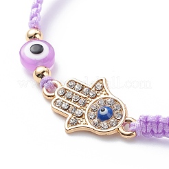 Bracelets de perles tressés en fil de nylon réglable&nbsp;BJEW-JB08741-01