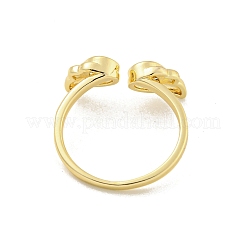 Messingring mit Mikropflaster und Zirkonia in Tropfenform und offenen Flügeln für Damen&nbsp;RJEW-Z039-12G