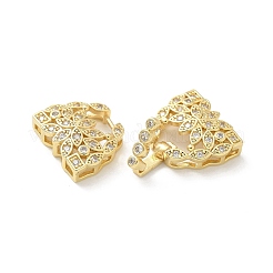 Messing Micro Pave klare Zirkonia Falte über Verschlüsse&nbsp;KK-Z083-04G