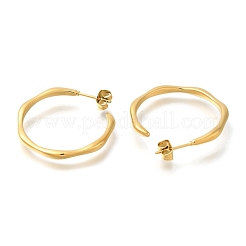 Orecchini a bottone con anello in acciaio inossidabile 304 placcato ionico (ip) per donna&nbsp;EJEW-S227-57G
