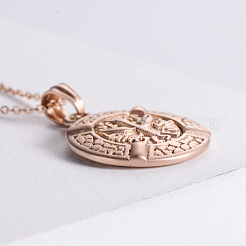 Vintage Punk Heiliger Geist Medaille flache runde Edelstahl Anhänger Herren Halsketten&nbsp;KV9313
