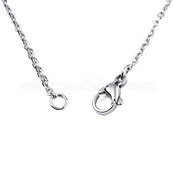 Collana con ciondolo per auto in acciaio inossidabile 201 anti-ossidazione con catene a cavo per uomo e donna&nbsp;NJEW-T009-JN105-1-45-A
