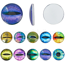 20 Stück 10 Stile leuchtende selbstklebende Glasaugen-Cabochons&nbsp;GGLA-SP0001-06
