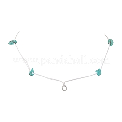 Fabrication de colliers de perles turquoise synthétiques avec anneaux ouverts en acier inoxydable 304 et fil de nylon&nbsp;NJEW-JN05215-01