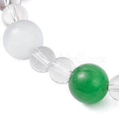 4 bracelet extensible à perles rondes en œil de chat&nbsp;BJEW-JB12246