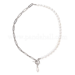 Collane con perline di riso in perle d'acqua dolce coltivate naturali&nbsp;NJEW-JN05959-02