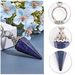 1 Stück natürliches Lapislazuli-Pendel mit sechseckiger Spitze&nbsp;G-CA0001-70B