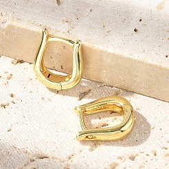 Boucles d'oreilles créoles en laiton en forme de U&nbsp;LS-EJEW-D311-105G