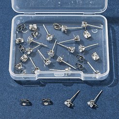 16 pieza de fornituras de aretes de latón&nbsp;KK-FS0001-56P
