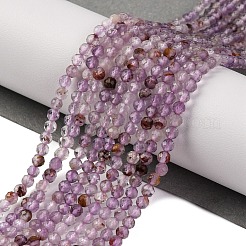 Fili di perline di quarzo lodolite viola naturale fantasma&nbsp;G-A235-A01-02
