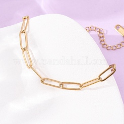 Pulseras de cadena tipo clip de papel de acero inoxidable 304 de 4 mm&nbsp;SA-CBA4160-22G