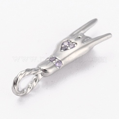 Pendentifs en laiton avec zircone cubique&nbsp;KK-B030-15A-P