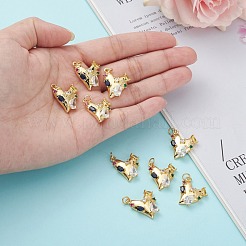 Pendenti in zirconi cubici colorati in micro pavè di ottone&nbsp;ZIRC-L100-115G