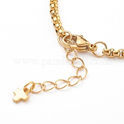 Set di bracciali a catena scatolata in acciaio inossidabile 304 con placcatura sotto vuoto in PVD&nbsp;AJEW-JB00941