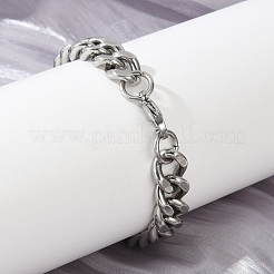 Bracciali a catena cubana in acciaio inossidabile 304 per donna e uomo&nbsp;BJEW-D304-01P