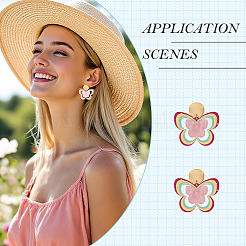 Messing Druck Acryl Schmetterling baumeln Ohrstecker&nbsp;EJEW-TA00672