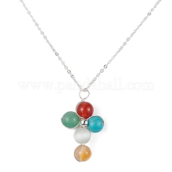 Set di gioielli con croce con pietre preziose naturali e sintetiche&nbsp;SJEW-JS01284-02
