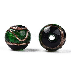 Perline murano con sabbia d'oro fatto a mano&nbsp;LAMP-T019-10mm-04