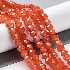 Perles de verre imitation jade cuites au four&nbsp;DGLA-A034-J4MM-A12