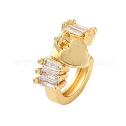 Pendientes de puño de circonita cúbica transparente con micro pavé de latón chapado en estante para mujer&nbsp;EJEW-C125-24D-G