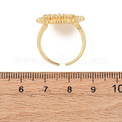 Messing Micro Pave Zirkonia Manschette offene Ringe&nbsp;RJEW-F204-05G