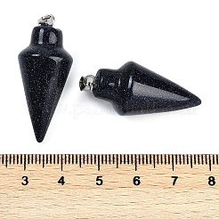 Pendenti a punta in pietra sintetica goldstone blu sintetico&nbsp;G-K384-01P-05