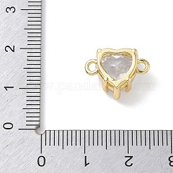 Breloques de connexion en forme de cœur en laiton et verre&nbsp;KK-L268-016G-02