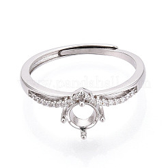 Rhodinierter 925 Sterlingsilber-Verlobungsring mit Mikropavé und Zirkonia&nbsp;STER-T008-10P