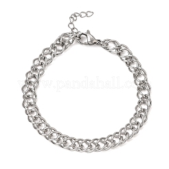 6.5 mm breite Doppelglieder-Armbänder aus Edelstahl 304 für Damen und Herren&nbsp;SA-CBA37BC-21P