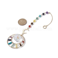 7 chakra décorations pendentif en perles de pierres mélangées naturelles et synthétiques&nbsp;HJEW-TA00109