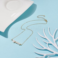 Collane con perle naturali e conchiglie a cuore con perline&nbsp;NJEW-JN03898-01