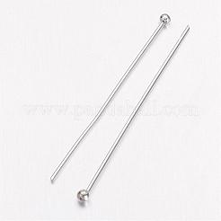 Kugelkopfstifte aus silberfarben plattiertem Messing&nbsp;X-KK-RP0.6x30mm-S