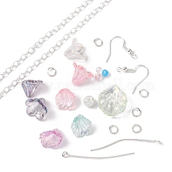Kit de fabrication de boucles d'oreilles goutte de perles de fleurs bricolage&nbsp;DIY-FS0002-51