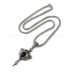Colliers avec pendentif épée en acier inoxydable 304 pour femmes et hommes&nbsp;NJEW-Z076-02AS