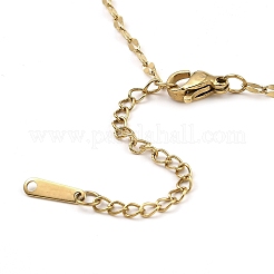 Ovale Halsketten mit Anhänger aus hellgoldenem Messing mit Mikropavé-Kubikzirkonia&nbsp;NJEW-E105-23KCG