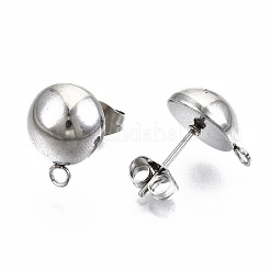 Elementi per orecchini a bottone in acciaio inossidabile 304 anti-ossidazione&nbsp;STAS-Q225-16A-10mm