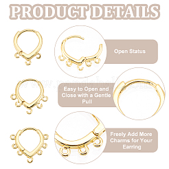 12 pieza de accesorios para pendientes de aro de latón de 3 estilos&nbsp;KK-BC0012-37
