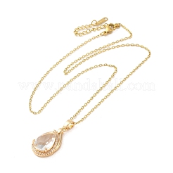 Collana con pendente in ottone con zirconia cubica&nbsp;NJEW-E106-12KCG